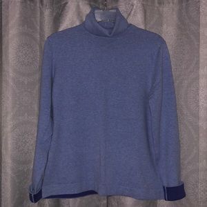 Gently used Eddie Bauer cashmere blend turtleneck. Lightweight, light blue, Sz L